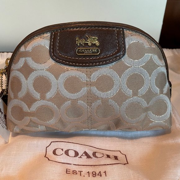 COACH Madison Op Art Lurex Cosmetic Bag - Picture 1 of 5